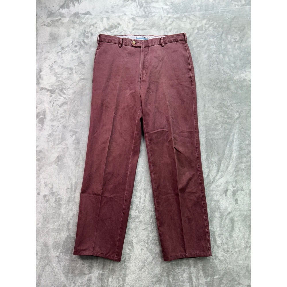 Peter Millar Chino Pants Mens 33 Burgundy Raleigh Pima Cotton MF13B84